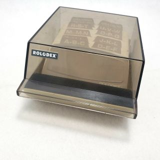 Vintage Rolodex S310c Smoke Lid Blank Cards 4x2 Alphabet Index Tabs Business