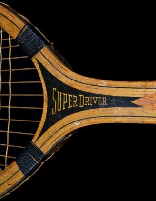 Vintage Wood 1920 Marathon Driver Tennis Racket Thick Strings