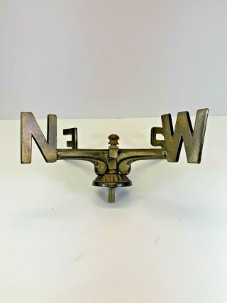 Vintage Brass Weather Vane Directional Compass Topper