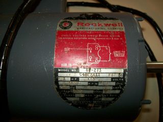 1 HP Rockwell 62 - 273 Motor Vintage 34 - 600 Rockwell 9 