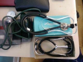 Vintage Erka Blood Pressure Monitor - Germany - 2 Vintage Stethoscopes.