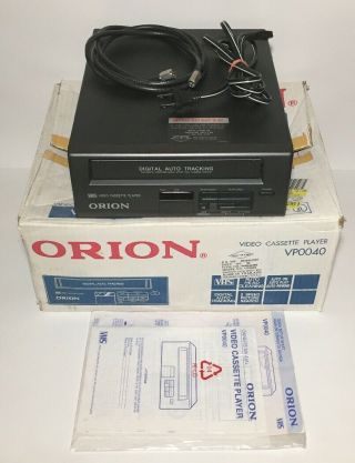 Orion Vp - 0040 Vhs Video Cassette Player Digital Auto Tracking With Box