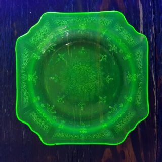 Vintage Uranium Green Glass Plate