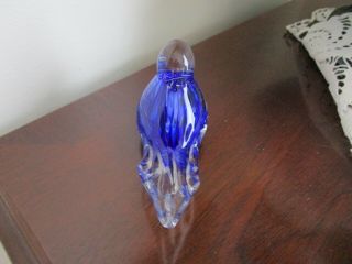 Vintage Joe St Clair Cobalt Blue Bird Art Glass Paperweight Figurine 4