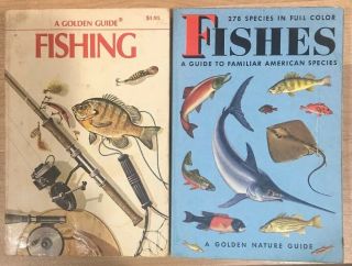 2 Vintage Golden Guide Fishing & Fishes Paperback Fishing Book