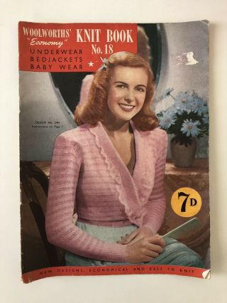 Woolworth’s Economy Knit Book No 18 - Vintage Knitting Pattern Book 1940s