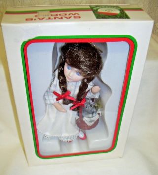 Vintage Wizard Of Oz Dorothy Porcelain Doll With Toto From Santas World Nrfb