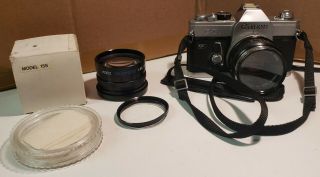 Vintage Cannon Ftb Camera W/ 50mm Lens & Telephoto 1.  6x Lens