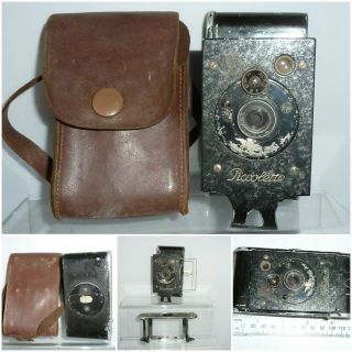 Vintage Contessa Nettel Piccolette Camera C1916 With Leather Case Pre Zeiss Ikon