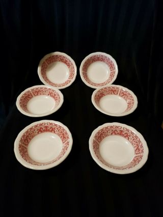 Set Of 6 Vintage Syracuse China Bowl Strawberry Hill Pattern 4.  75 " Fruit Dish