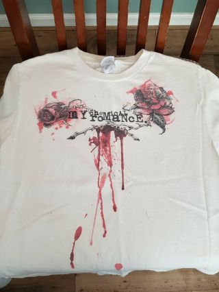 Vintage My Chemical Romance Shirt Youth Medium Bloody Roses White