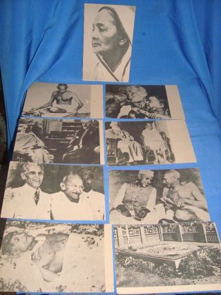 9 Old Vintage Mahatma Gandhi Picture Post Cards From India 1969