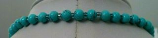 STUNNING VINTAGE ESTATE HIGH END TURQUOISE GLASS BEAD 27.  5 