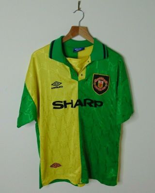 Vintage Umbro Men L Manchester United Football Jersey Shirt 1992 1994 Soccer Fan