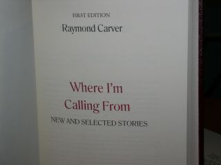 Where I ' m Calling From by Raymond Carver (SIGNED) Franklin Library 4