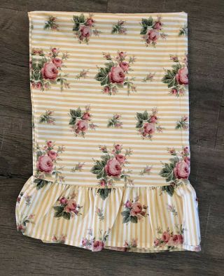 Vintage Ralph Lauren Sophie Brooke Yellow Striped Floral Standard Pillow Case