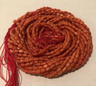 15 Vintage Red Coral Race Beads 16” Strands