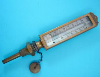 Vintage Brass Tagliabue Mfg Ny Tag Large Thermometer