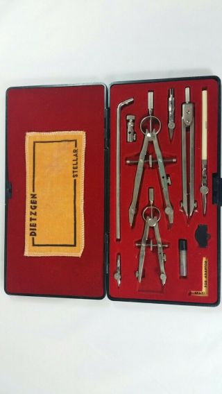 Dietzgen Stellar 1288 - Pjl Vintage Drafting Instrument Set Boxed Made In Germany