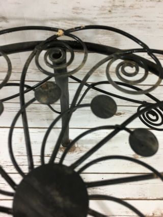 Vintage Wrought Iron Floor Standing Plant Stand Black 3