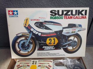 Vintage 1983 Tamiya 1/12 Suzuki Rgb500 Team Gallina Motorcycle Mode Kit No.  1409