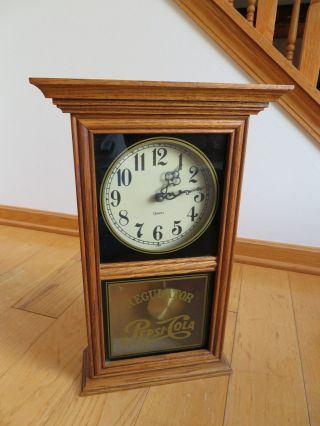 Regulator Vintage Pepsi Cola Oak Solid Wood Pendulum Movement Wall Clock Quartz