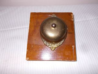 Vintage Brass Ornate Mechanical Twist Doorbell Set - Great Sound