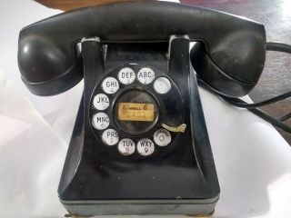Vintage Black Bell System Rotary Dial Phone Western Electric 1940s