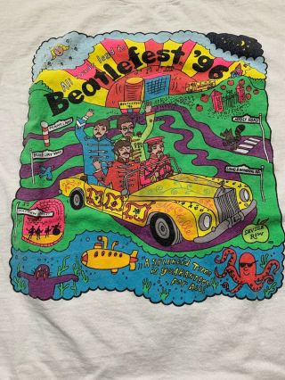 Vintage The Beatles Beatlefest 1996 XL Shirt Yellow Submarine 2