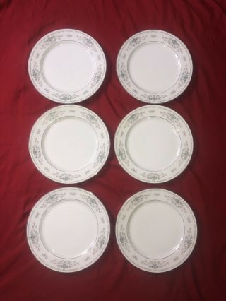 Vtg Wade Fine Porcelain China Of Japan Diane (6) 10 1/4 " Dinner Plates Vintage