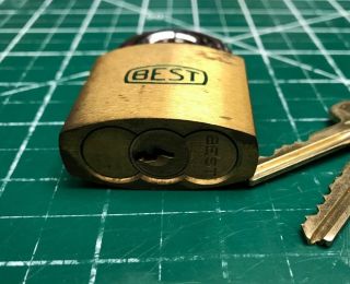 Best Brass Padlock W/ or W/O Core - IC Core - Locksmith - Vintage 6 Pin Lock 3