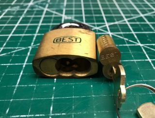 Best Brass Padlock W/ or W/O Core - IC Core - Locksmith - Vintage 6 Pin Lock 4