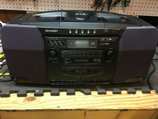 Sharp Wq Ch800 5 Cd Changer Vintage Boombox Am/fm Radio Dual Tape Deck