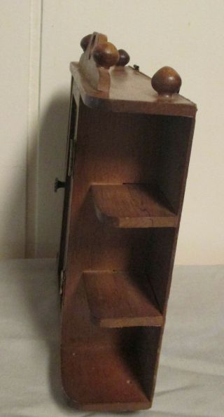 Vintage Small Wood Curio Cabinet Display Case wall mount table top 4
