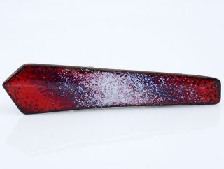 Vintage Tie Clip Bar Red Enamel Over Copper 1960s