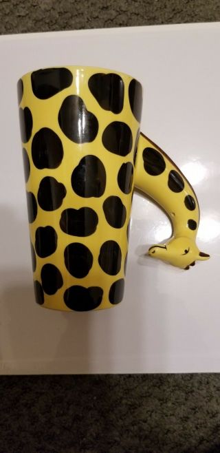 Vintage World Market " Giraffe Coffee Mug " With Giraffe Head Handle