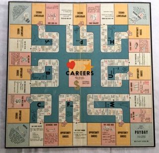 Vintage " Careers " Board Game - Board Only - Parker Brothers - Game Room Decor