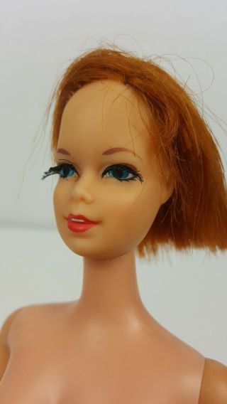 Vtg 1966 Red Hair Stacey Barbie Doll Twist N Turn Real Lashes Bendy Knees Japan