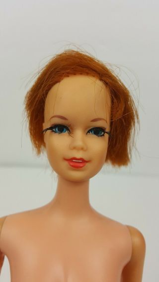 Vtg 1966 Red Hair Stacey Barbie Doll Twist N Turn Real Lashes Bendy Knees Japan 4