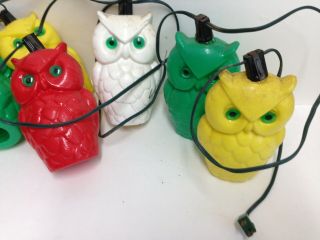 Vintage set of 7 Owl String Lights patio camping RV awning outdoors Blow Mold 2