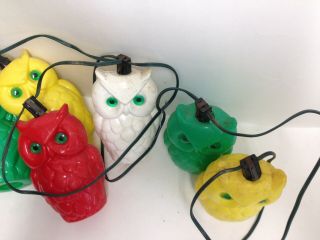 Vintage set of 7 Owl String Lights patio camping RV awning outdoors Blow Mold 3