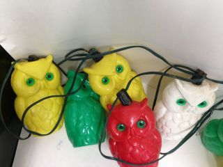 Vintage set of 7 Owl String Lights patio camping RV awning outdoors Blow Mold 5