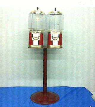Vintage Gum Ball / Candy Machine Double Barrel Key And Stand