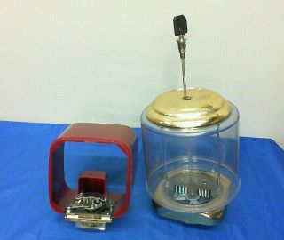 VINTAGE GUM BALL / CANDY MACHINE DOUBLE BARREL KEY AND STAND 5