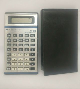 Vtg Texas Instruments Calculator Ti - 35x Scientific W/ Case Made In Usa