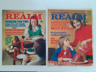 2x Vintage Womens Realm Magazines Jan Feb 1974 Lifestyle Food Ads Retro