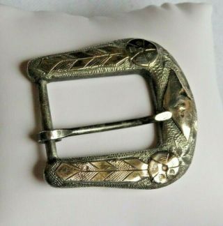 Belt Buckle Sterling Silver Mexico Rose Gold Overlay Jewelry Vintage (vt15)