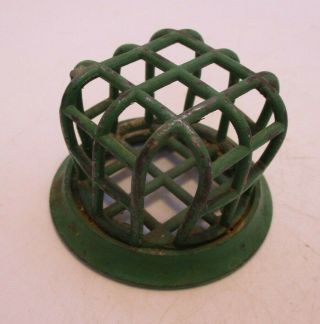 Small Metal Green Cage Flower Frog No 70 Vintage 3