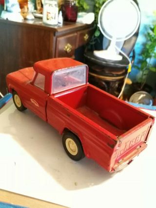 Vintage Pressed Tin Metal Tonka Red Jeep Pick - Up Truck Approx 9 " X3 "