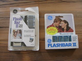 3 Vintage Ge Flash Bars (flash Bar Ii) For Polaroid Sx - 70 Cameras - 30 Flashes